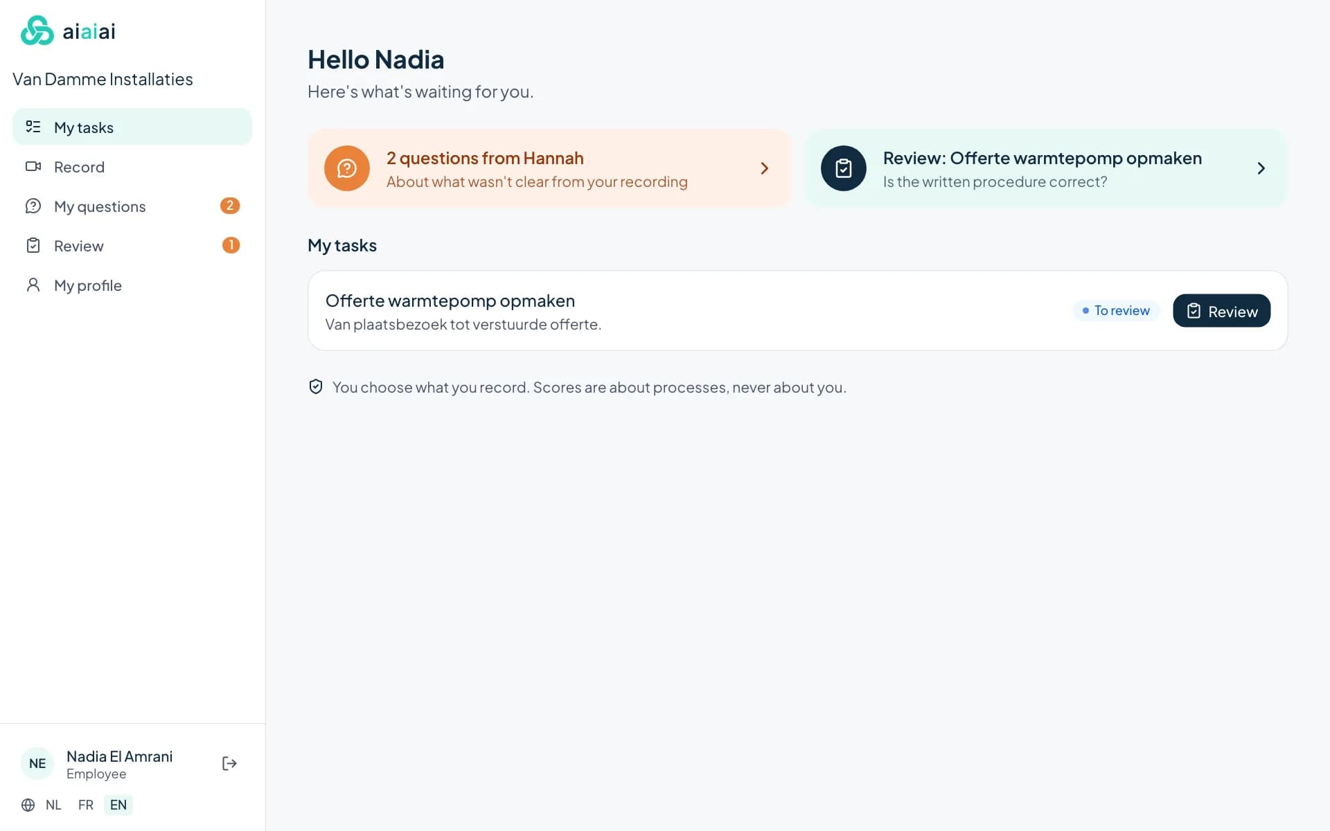 A personal start screen